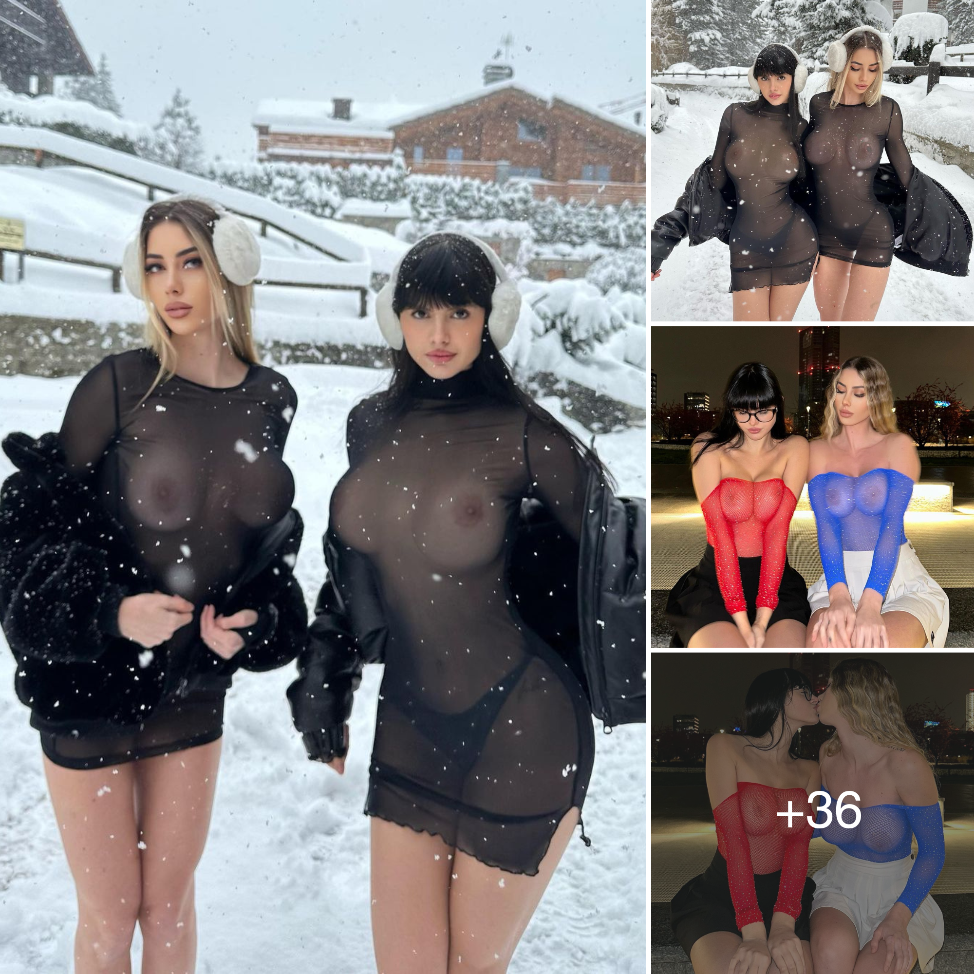 my. Martina Vismara with her friends in see-through outfits!